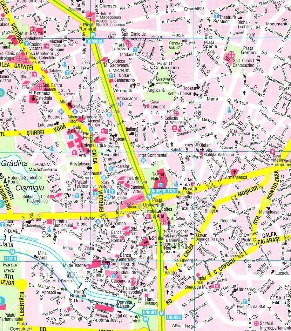 خريطة مركز مدينة بوخارست