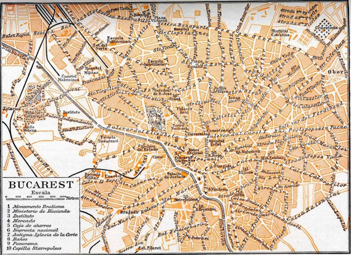 البلدة القديمة في بوخارست خريطة